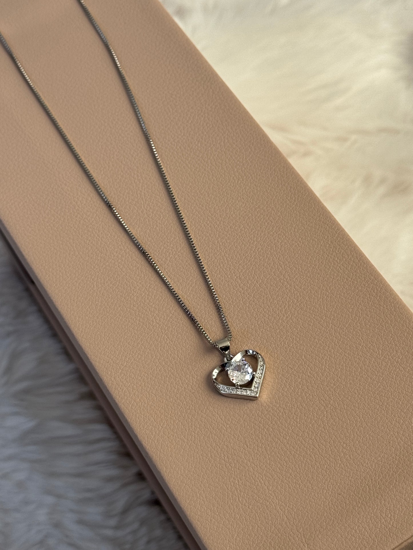 Crystalline Heart Charm necklace