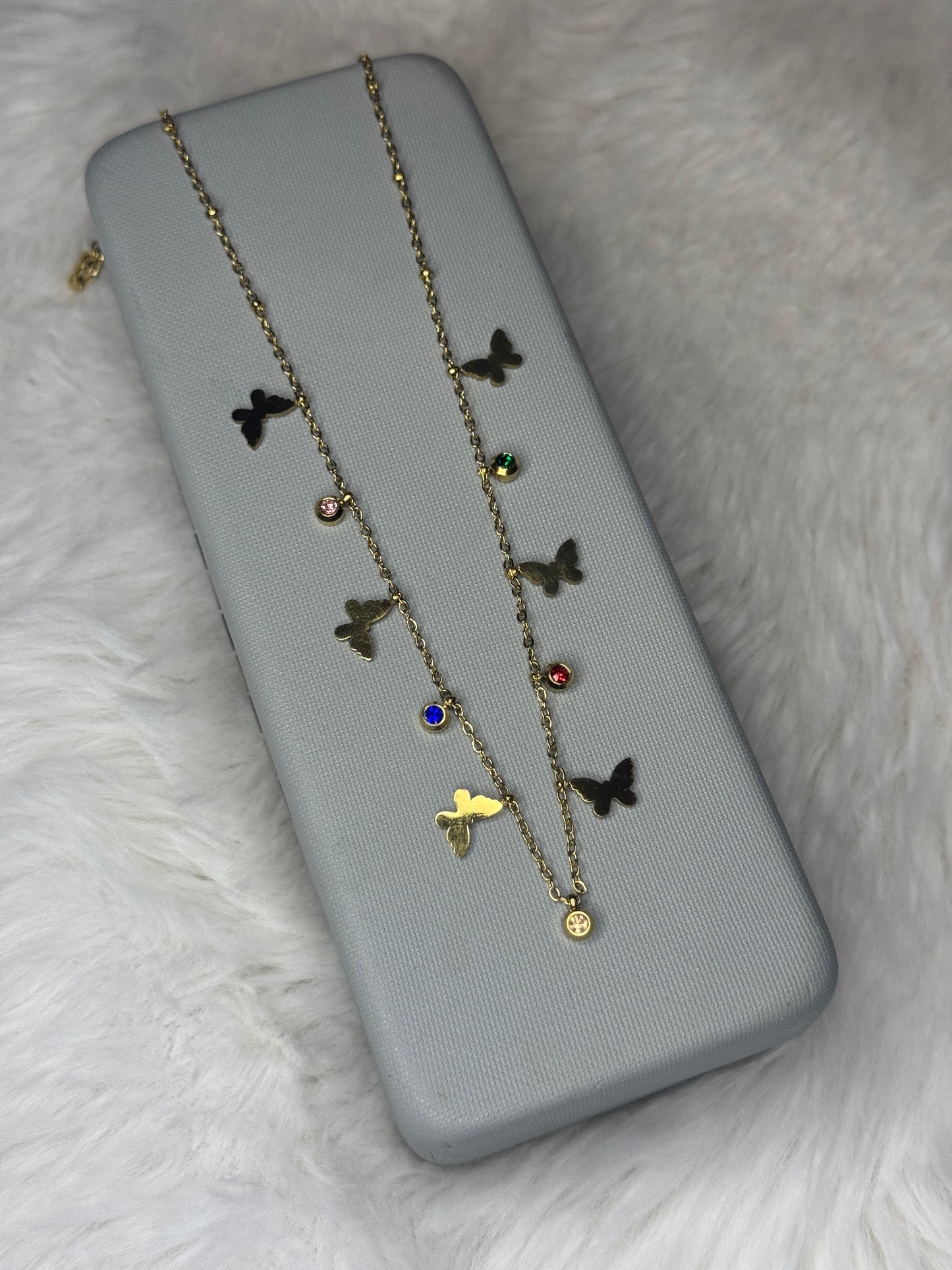 Gems And Butterfly Necklace
