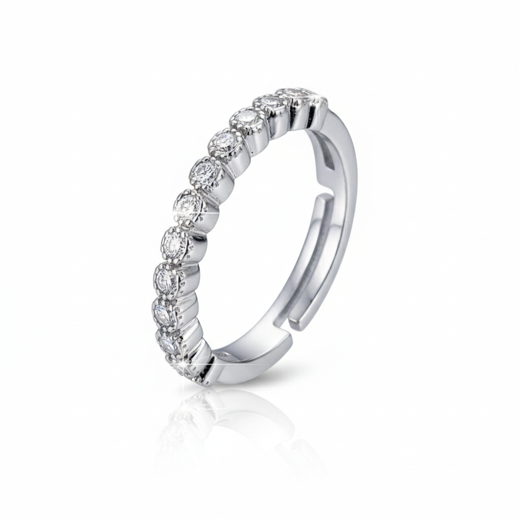 Crystal Arc Adjustable Ring