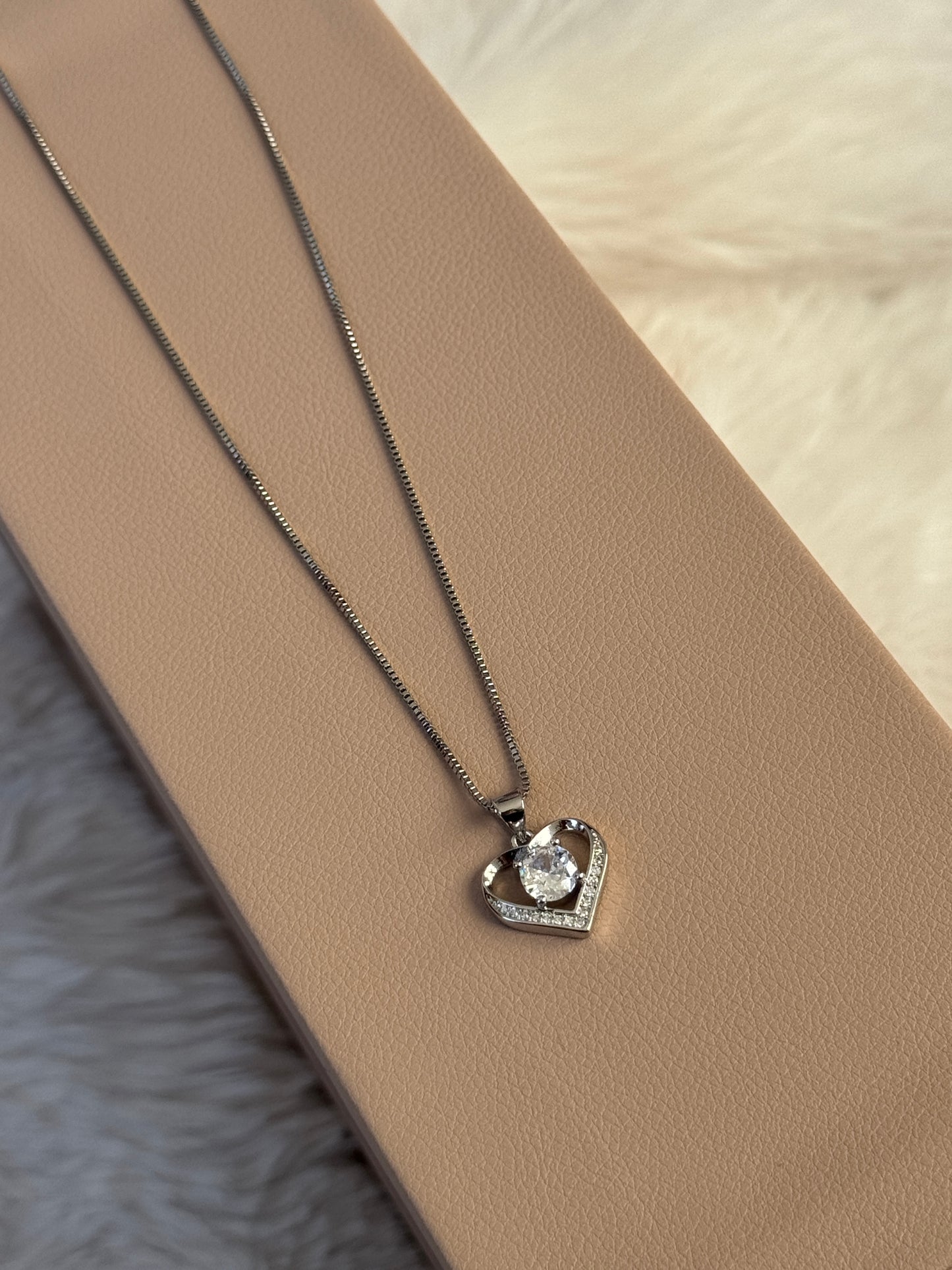 Crystalline Heart Charm necklace