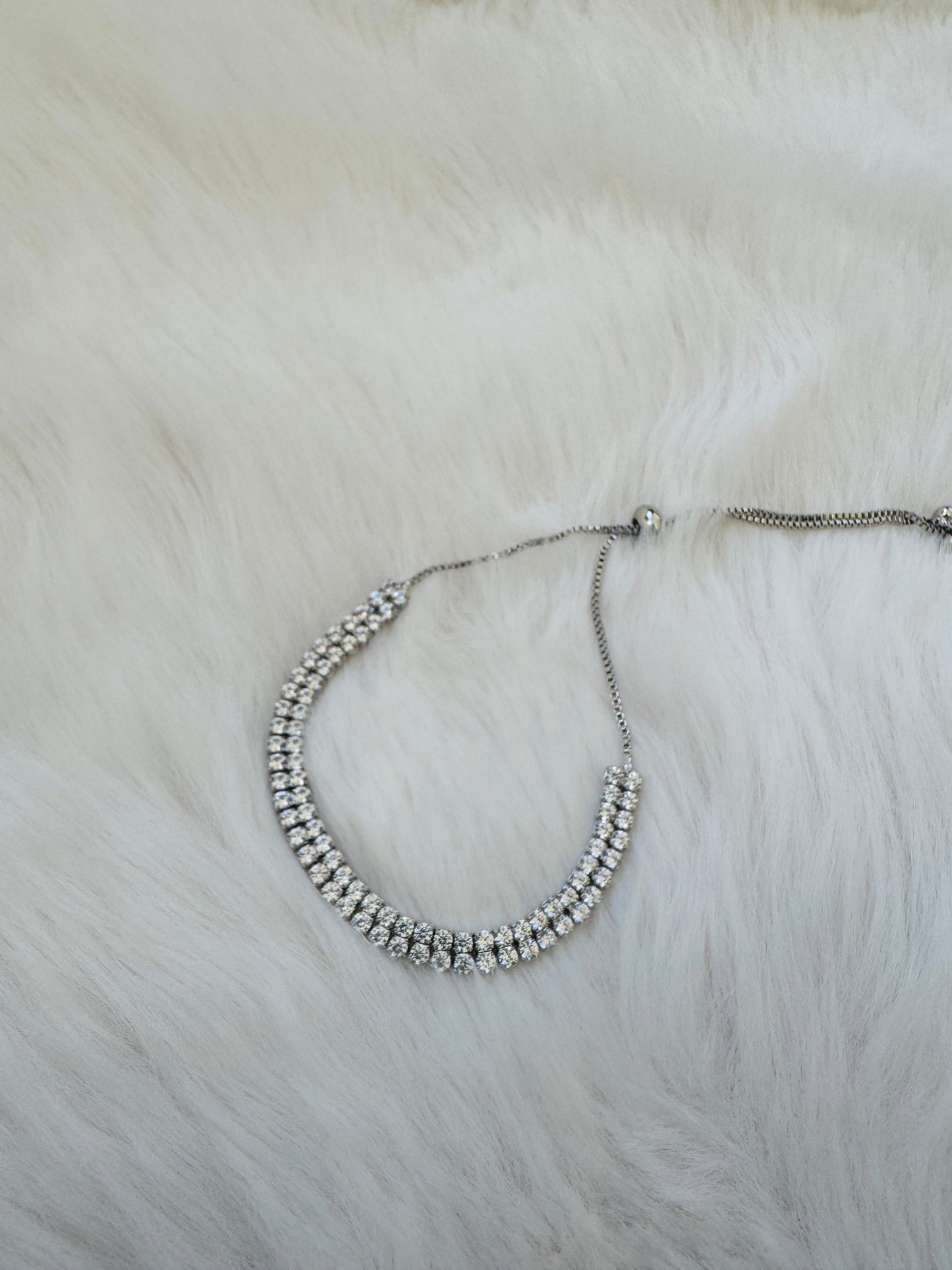 Triple sparkle silver bracelet