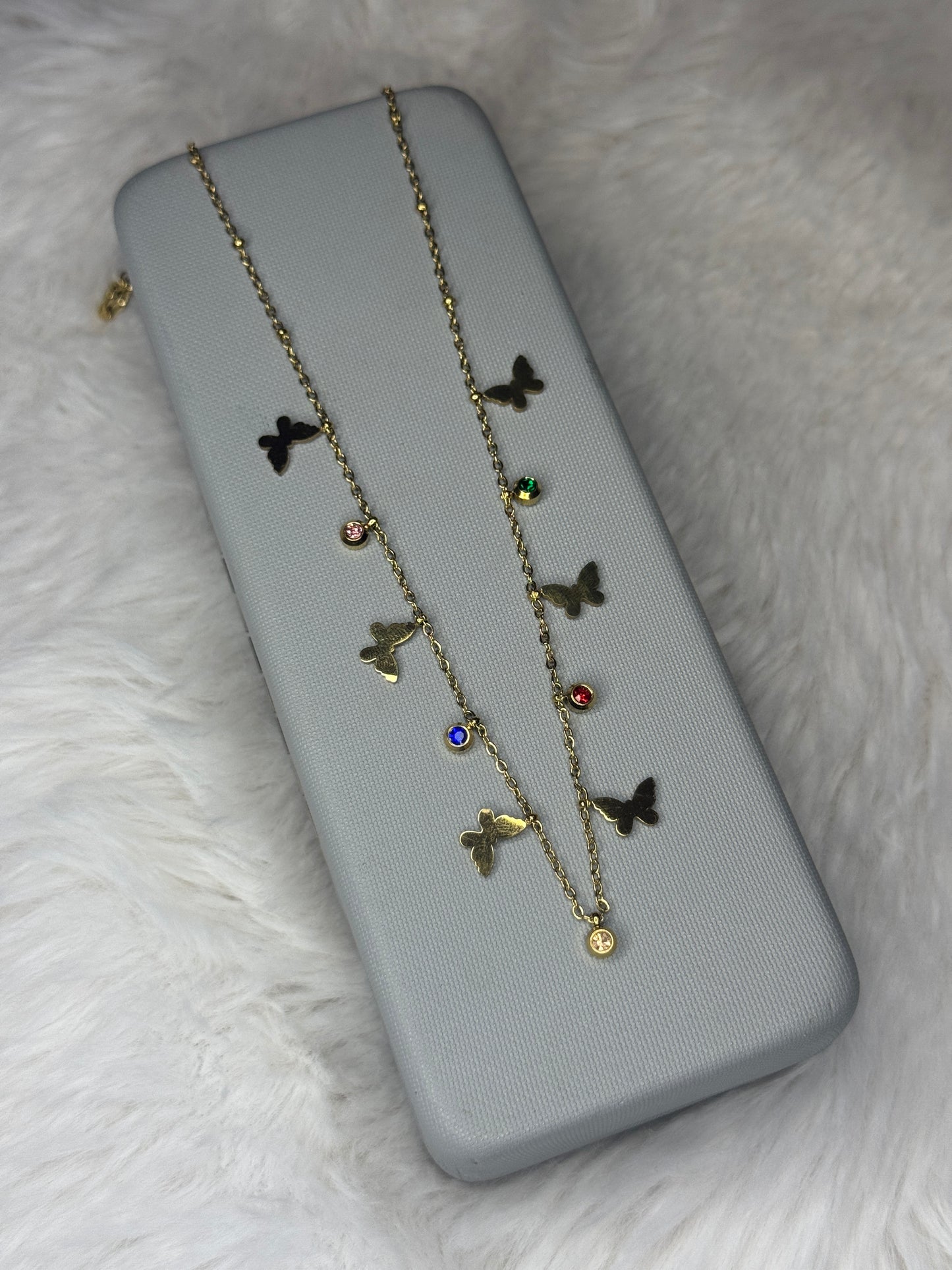 Gems And Butterfly Necklace