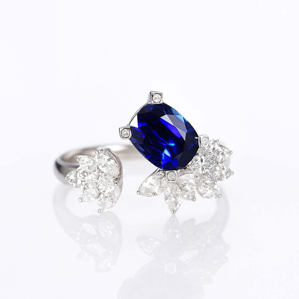 Frost Bloom Adjustable Ring