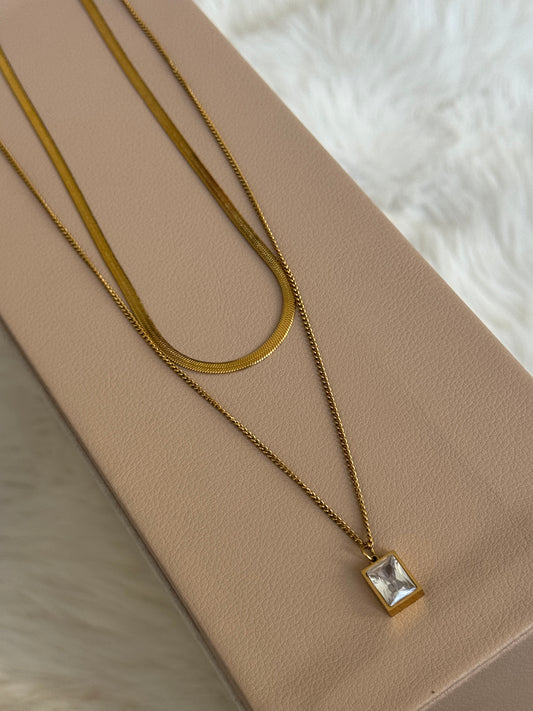 Golden Glint Duo Necklace