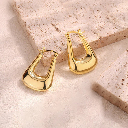 Chunky Geometric Statement Hoop Earrings