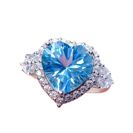 Blue Big Love Adjustable Ring