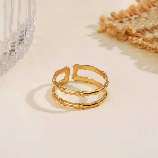 Moonlit Gold Adjustable Ring