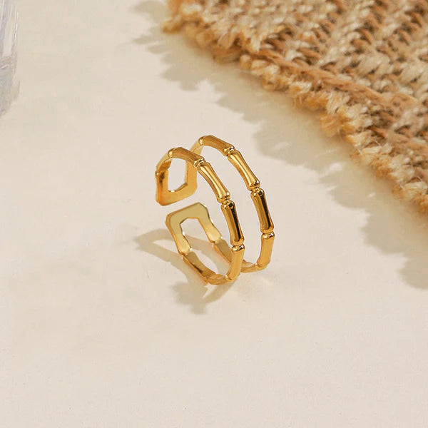 Moonlit Gold Adjustable Ring