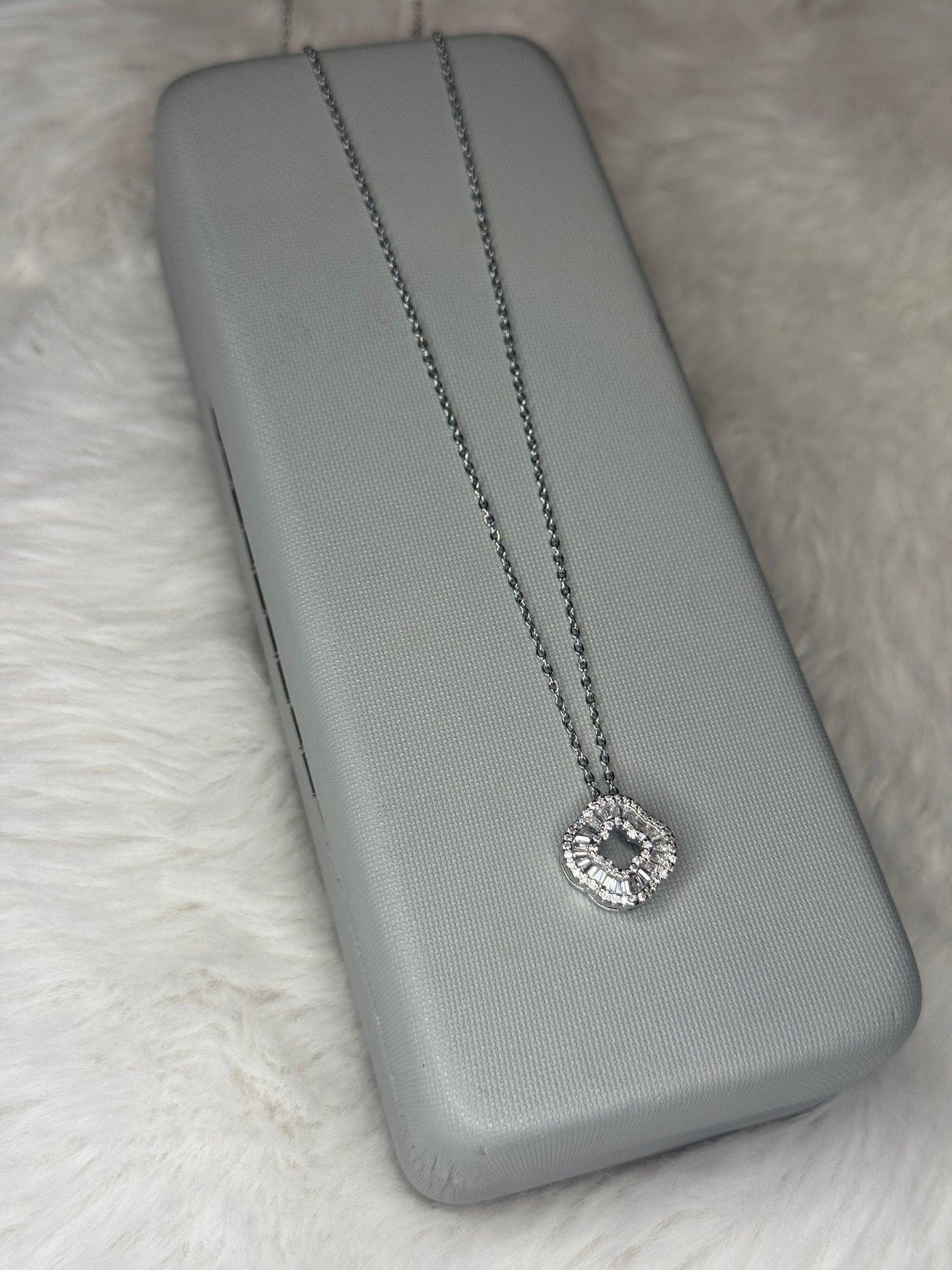 Sparkling Silver Pendant Necklace