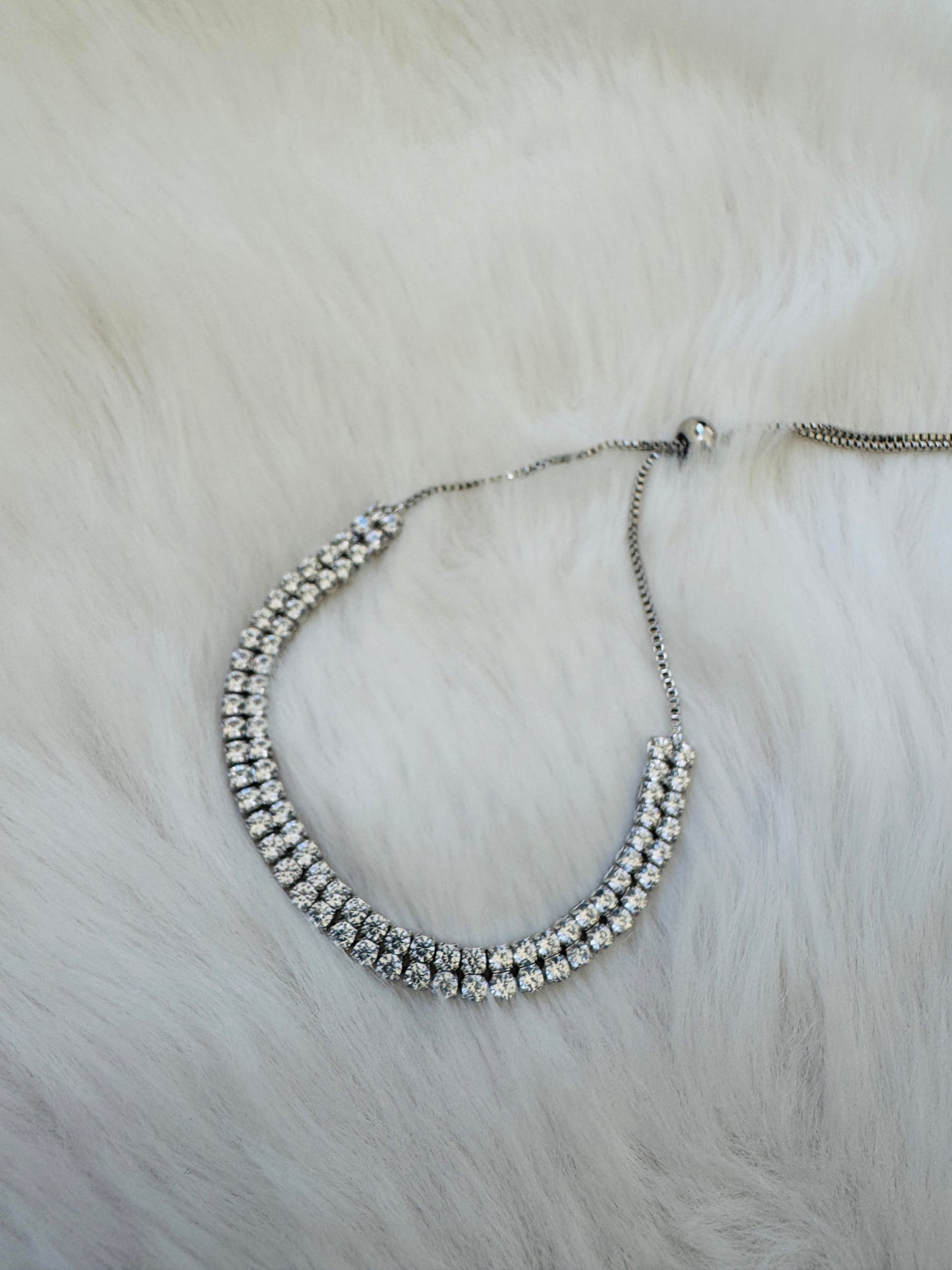 Triple sparkle silver bracelet