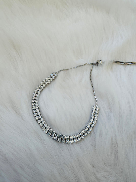 Triple sparkle silver bracelet