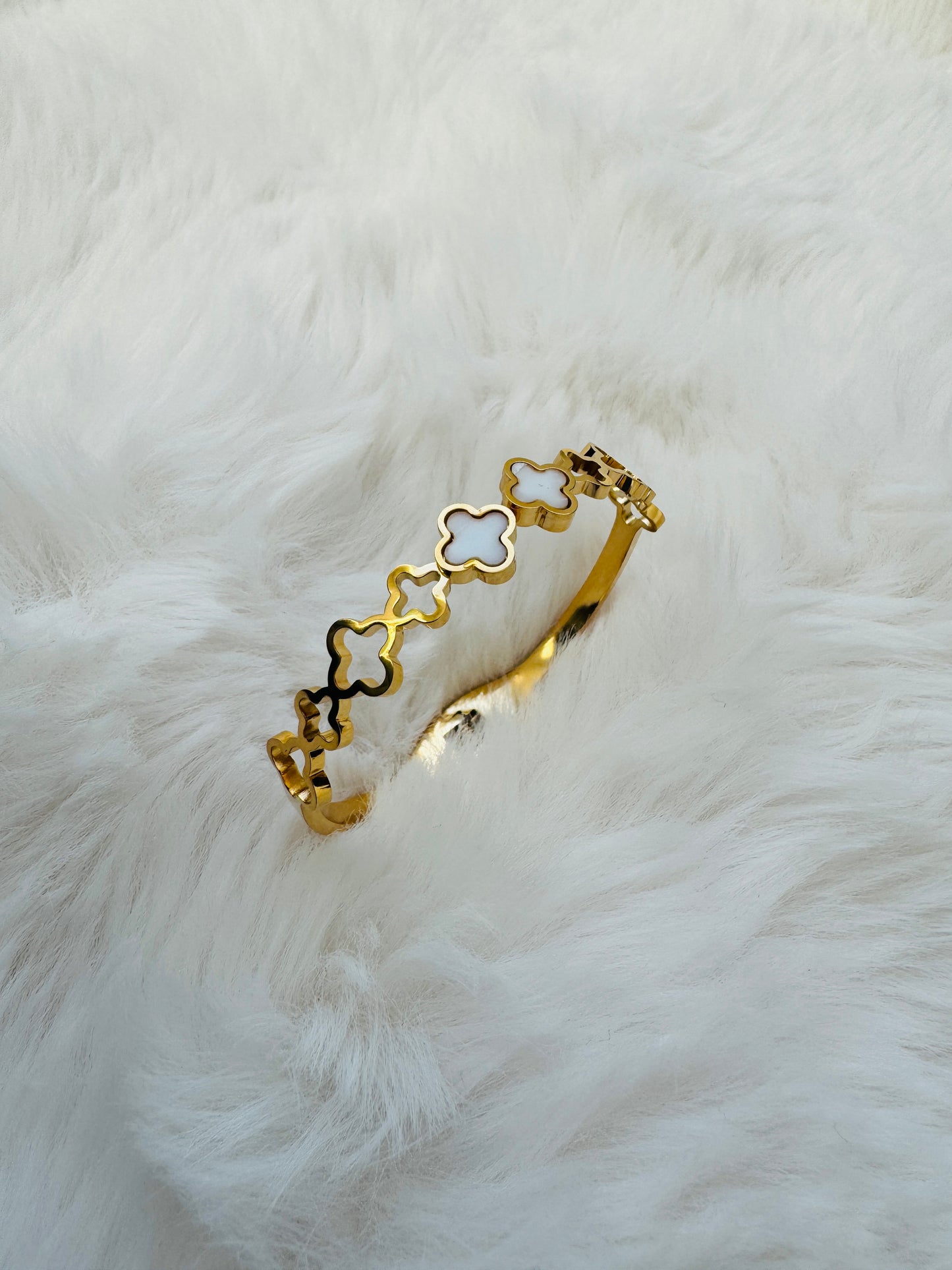 Eternal Bloom Clover Bracelet Bangle