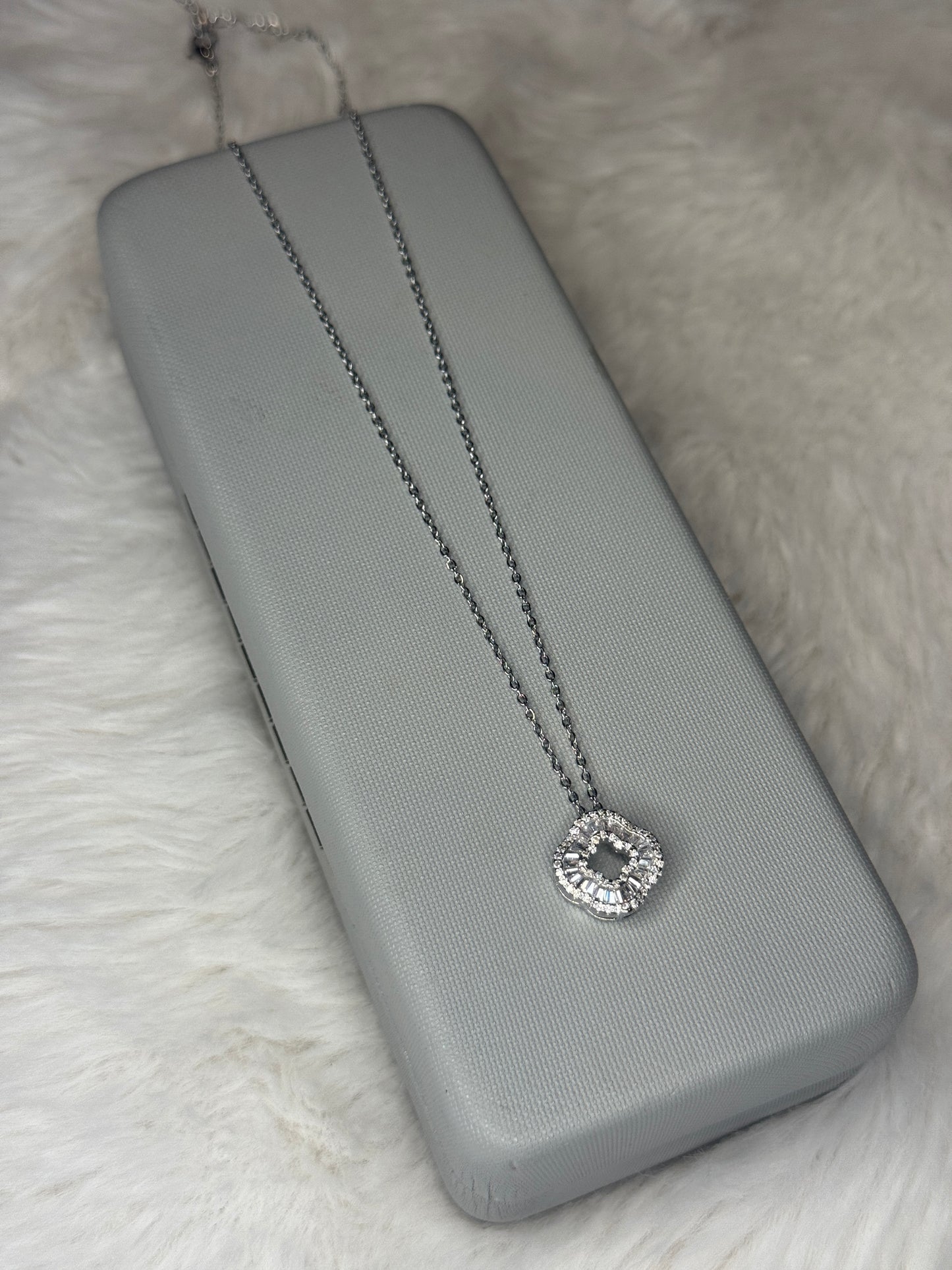 Sparkling Silver Pendant Necklace