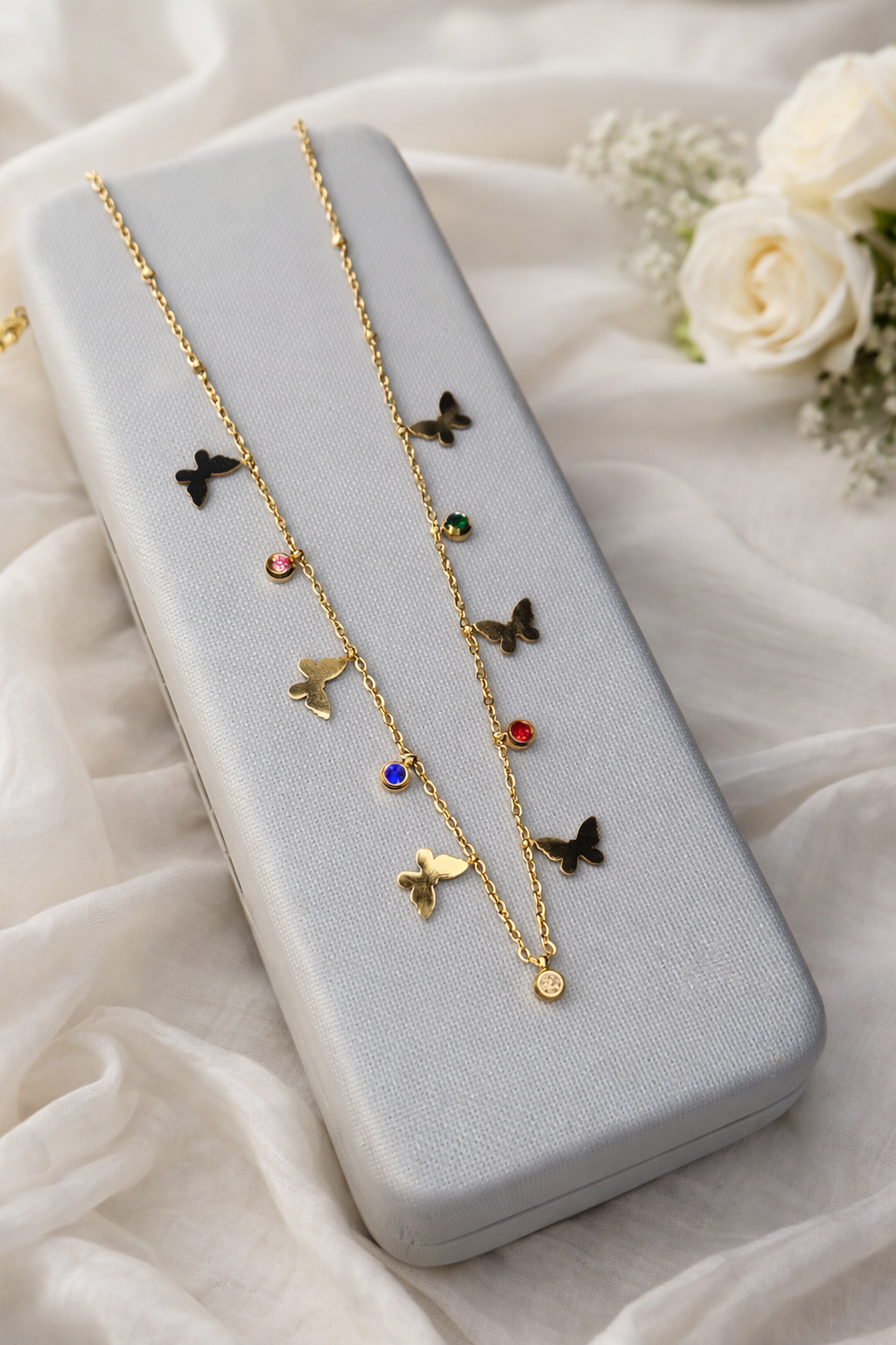 Gems And Butterfly Necklace