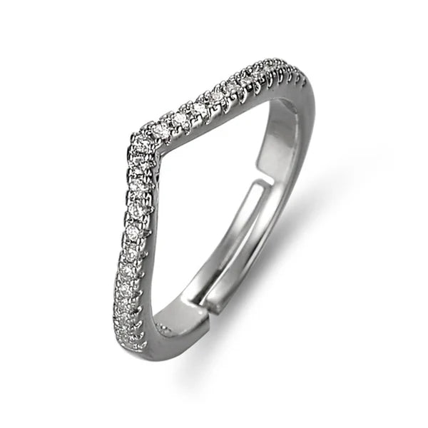 Thin Diamond Dust Adjustable Ring