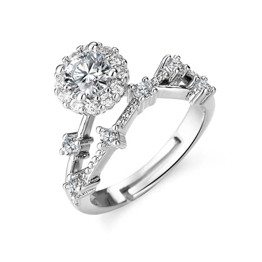 White Mirage Adjustable Ring