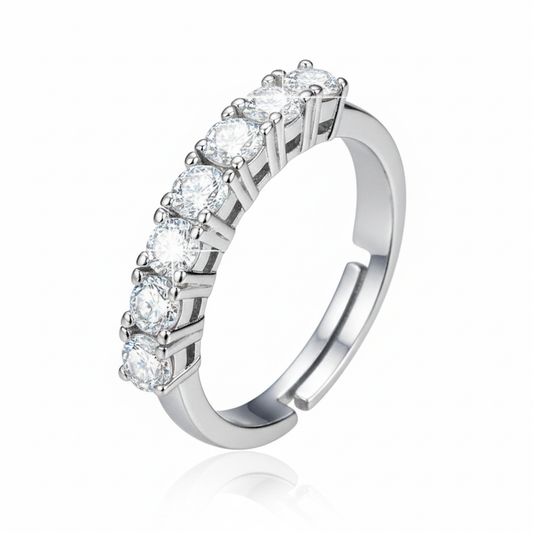 Crystal Row Adjustable Ring