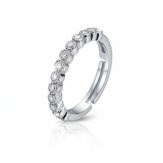 Crystal Arc Adjustable Ring